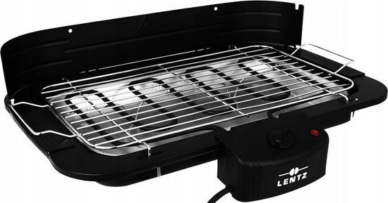 Lentz Elektrische Tafelgrill - 47 x 35 cm - Grillplaat Elektrisch - BBQ - Rookvrije Grill - Regelbare Thermostaat - 2200 W van Lentz