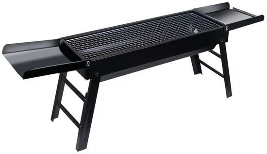 Linkforu - Buiten BBQ - Grill - Houtskool Barbecue - Rek - Gereedschap - Opvouwbaar - Draagbaar - Thuis - Camping - Incl. Opberghoes - Zwart - 60X22X33CM van Merkloos