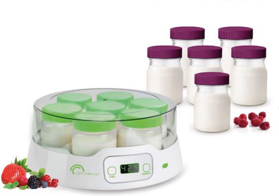 Little Balance 8487 - yoghurtmaker | Inclusief 13 potjes | 20 Watt | totaal 2.4 liter van Little Balance