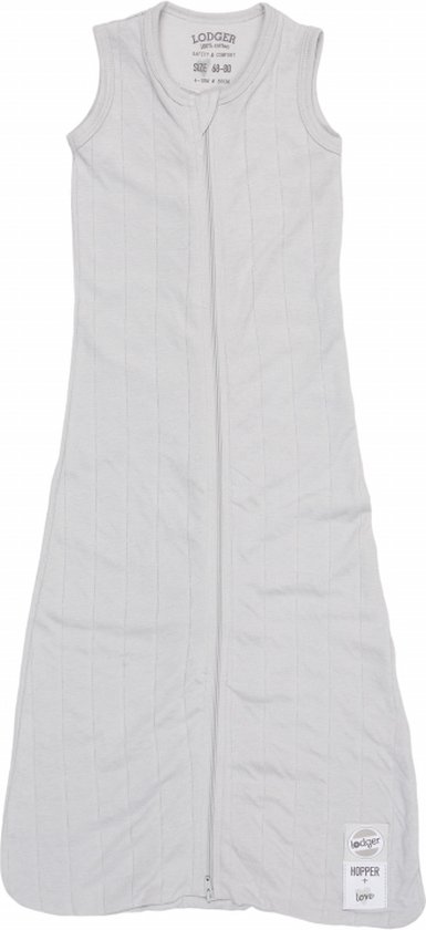 Lodger Baby zomerslaapzak 0-4 maanden - Hopper Solid - Mouwloos - Hydrofiel - Zomerslaapzak Maat 50/62 - Grijs van Lodge