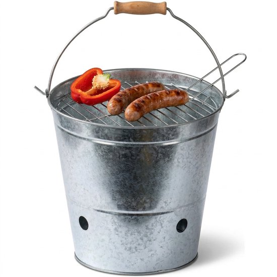 Lomera BBQ Emmer - Barbecue Emmer - Houtskool BBQ Emmer - Mini BBQ Emmer - Tafelmodel BBQ Emmer - Draagbare BBQ Emmer - Portable BBQ - Emmer Barbecue - Emmer BBQ - BBQ Bucket