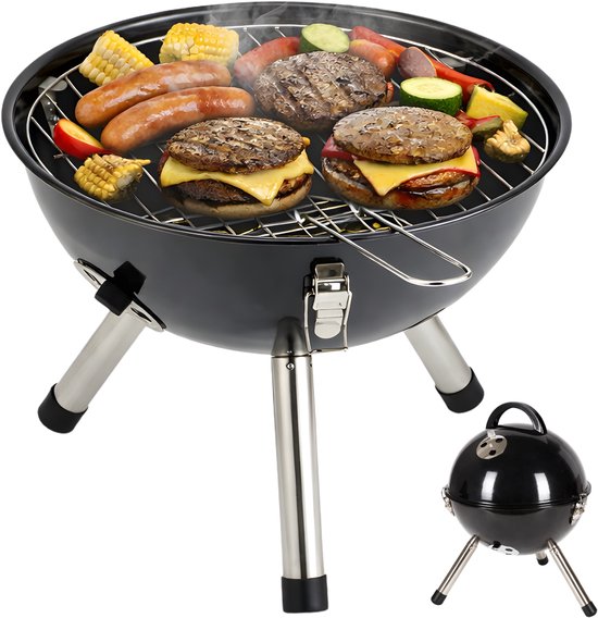 Lomera Kogelbarbecue - Houtskoolbarbecue - Houtskool BBQ - Kogel BBQ - Ronde Barbecue - Ronde BBQ - Barbecue met Deksel - Kogelbarbecue met Deksel - Mini Kogelbarbecue - Kleine Kogelbarbecue van Merkloos