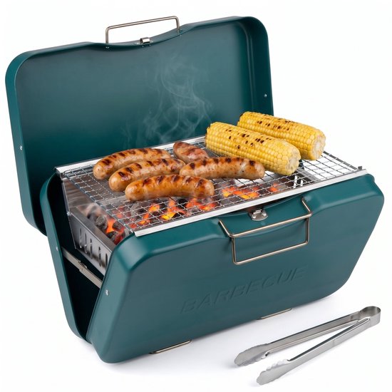 Lomera Opvouwbare Barbecue - Houtskool BBQ - Draagbare BBQ - Tafelbarbecue - Camping Barbecue - Koffer Barbecue - Inklapbare BBQ - Mini Barbecue - Picknick Barbecue - Meeneem Barbecue - Houtskoolbarbecue