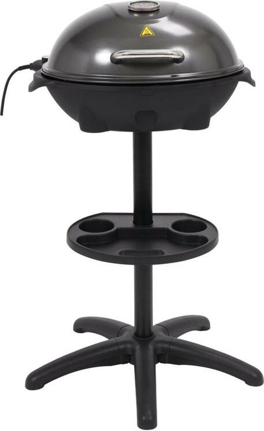 LUND 2-in-1 Elektrische Grill/BBQ - 2400W - Met Deksel & Thermometer - Combinatie Bakplaat & Grillplaat - Staande Grill & Tafelgrill - Voor Binnen & Buiten