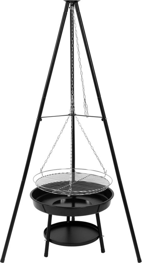 LUND Driepoot Barbecue met Vuurkorf - Houtskoolgrill - Verstelbare Hoogte - Ø 46 cm van lund
