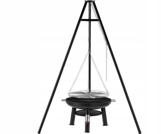 LUND Driepoot Kampvuurgrill – Ø 56,5 cm Grillrooster – Verstelbare Hangende Barbecue