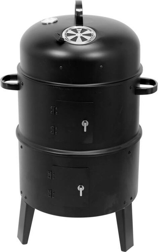 LUND Smoker Verticale Rookoven 80 cm Smoker Barbecue met Dubbele Kamer, Thermometer & Luchtregeling van Merkloos