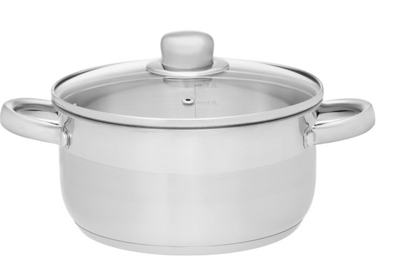 Maku Kitchen Life Basis Kookpan met glazen deksel staal 3 L 20 cm van Maku Kitchen Life