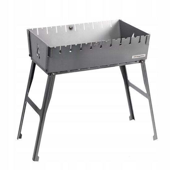Mangal Grill Koffer 10 Spiesen Kool Grill 3mm Staal Opvouwbaar van Merkloos