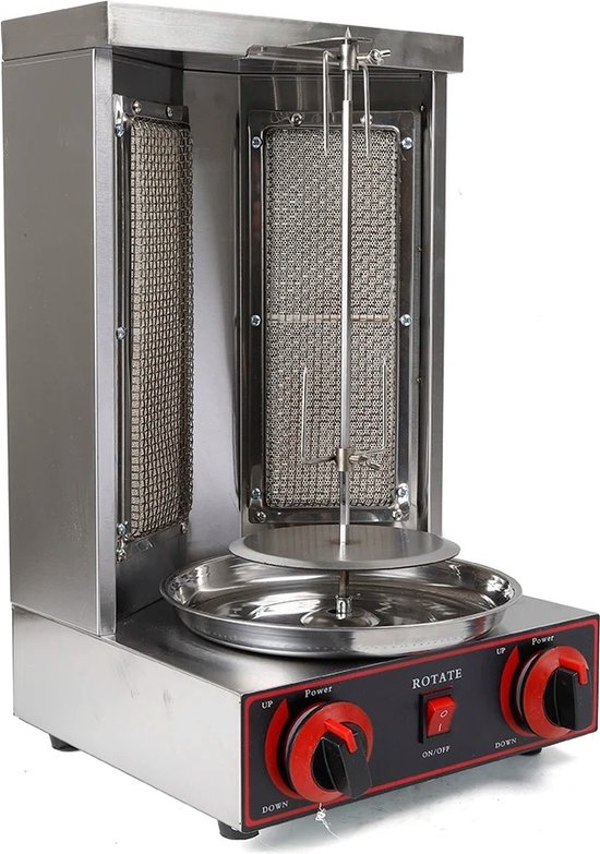 MartiCo® Kebab/Döner Grill - BBQ - Roestvrijstaal - 360° Roterend - 3000W - Barbecues - 2 Branders