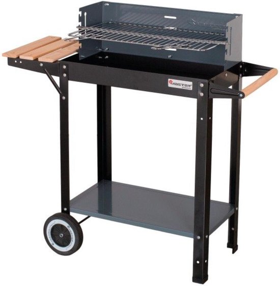 Master Grill MG909 - Houtskoolbarbecue - Verstelbare Chromen Rooster - Wielen van Merkloos