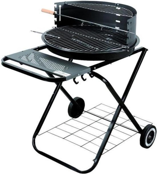 Master Grill MG925 - Houtskoolbarbecue - Opvouwbaar - Met Wielen - Emaliestalen Bouw van Merkloos