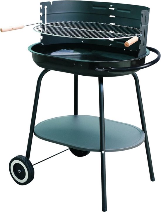 Master Grill MG942 - Houtskoolgrill - Ovaal - Chromen Rooster - Emaliestalen Kom