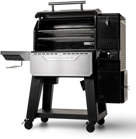 Masterbuilt Gravity Series XT Houtskool BBQ en Barbecue Smoker – Digitale Bediening – 24 Uur Houtskoolcapaciteit – Bereikt 370°C – Grote Grillruimte – 3 RVS Roosters – Inclusief 2 Vleesthermometers – Low & Slow én Direct Grillen van Masterbuilt