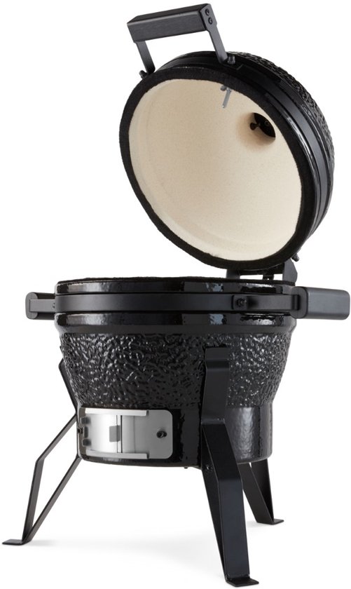 Maxima Premium Kamado BBQ 13 inch Ø 33 cm - Houtskoolbarbecue - Grillen, Roken, Bakken, Stomen - Kooktoestel - Egg Barbecue Zwart van Merkloos