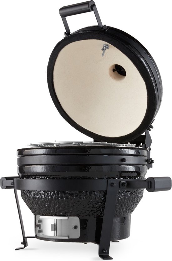 Maxima Premium Kamado BBQ 16 inch Ø 41 cm - Houtskoolbarbecue - Grillen, Roken, Bakken, Stomen - Kooktoestel - Egg Barbecue Zwart van Maxima