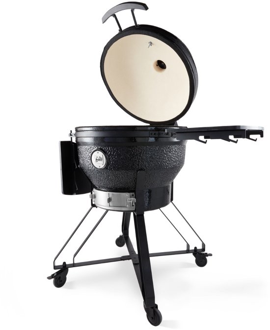 Maxima Premium Kamado BBQ 26 inch Ø 66 cm - Houtskoolbarbecue - Grillen, Roken, Bakken, Stomen - Kooktoestel - Egg Barbecue Zwart van Merkloos
