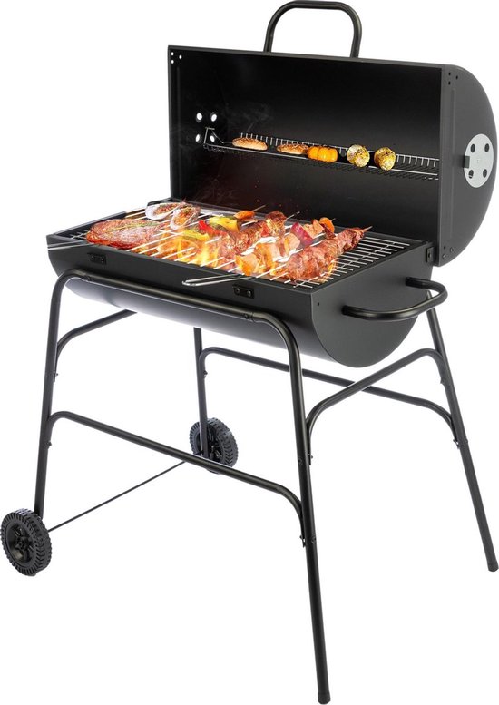 MaxxGarden Houtskoolbarbecue - Cilindervormige Barbecue - 90x90 cm - Zwart van MAXXgarden
