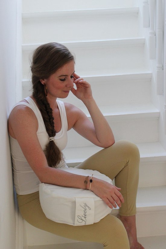 Meditatiekussen - biologische boekweit - wit van Lotus Design