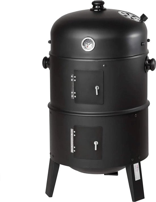 Mercadome® Barbecue - Bbq houtskool - Barbeque - Bbq thermometer - 3-in-1 - 80cm hoog - Zwart van Mercadome