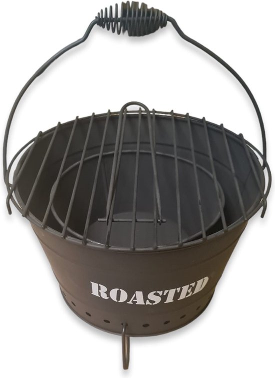 Metalen Draagbare BBQ ''roasted'' - zwart van Notarieel.