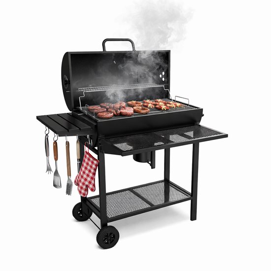 Mevsim Store Houtskool BBQ - Smoker Barbecue XL - BBQ - Met Deksel - Verrijdbaar - Zwart van Mevsim Store