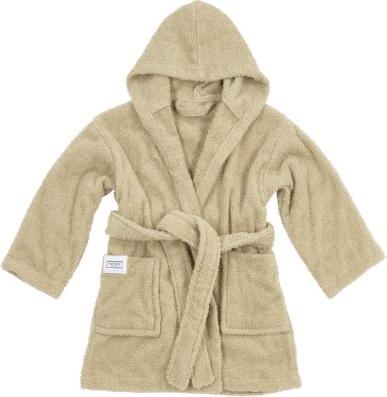Meyco Baby Uni badjas - badstof - sand - 86/92 van Meyco