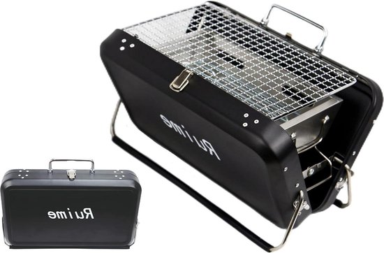 Mini-barbecue draagbare campinghoutkachel met draagtas en grill - ideaal voor kamperen buiten. Barbecue van MINI