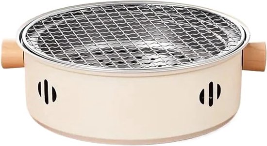 Mini draagbare barbecue, opvouwbare vuurkorf barbecue, multifunctionele barbecue voor thuis en op de camping, houtskoolvuurkorf barbecue voor buiten (wit)