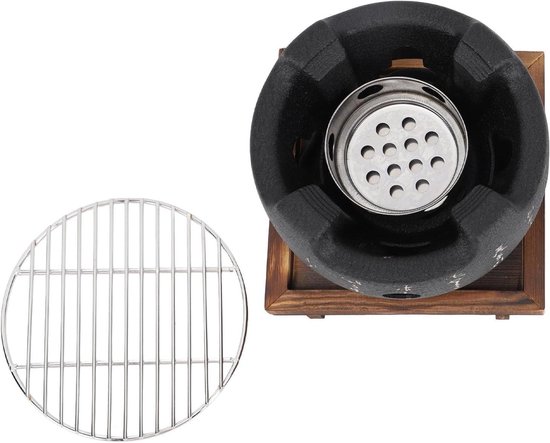 Mini Draagbare BBQ Grill - Ronde Japanse Stijl Houtskool Grill voor Tafelblad - Huishoudelijke Barbecue Kachel met Japanse Design (Luxe) van Merkloos