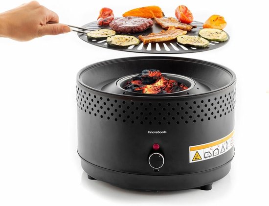Mini Draagbare Opvouwbare Houtskool Barbecue – Lichte Camping Grill voor Buiten, Rookvrij, Zwart, Roestvrij Staal van SmileCook