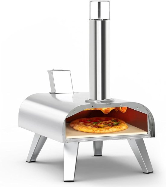 MIRA® Pizza oven Buiten - Pizza oven Buiten - Pizza oven Buiten Gas - Zilver - 55cm x 37cm x 74cm