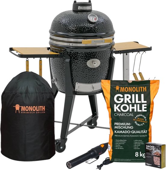 Monolith ONE.55 Starterset - Premium Kamado Barbecue - Inclusief Onderstel, Zijtafels, Smart Grid System & Mono-Lighter van Monolith