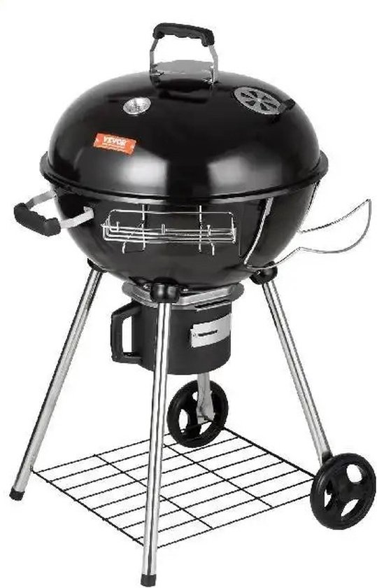 MS® - Barbecue op poten - Met wielen - BBQ grill - Houtskoolgrill met deksel - Met asopvang bak - Met handgreep - Grill Rooster van 55 cm - 83 x 68,5 x 105 cm van MS®