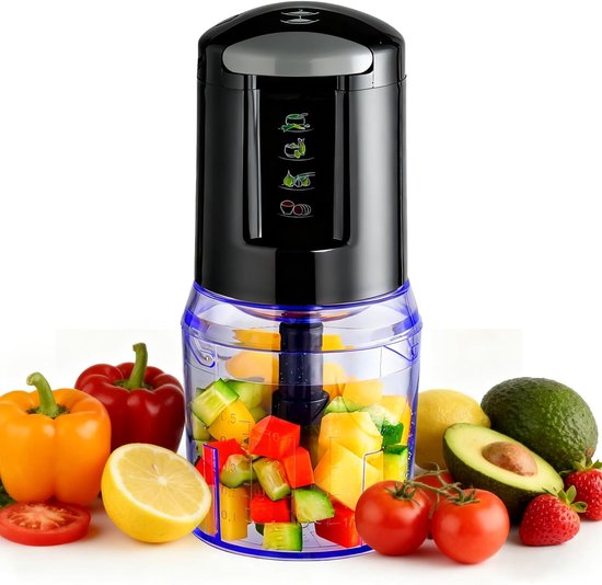 Multifunctionele Keukenmachine 300 W Elektrische Hakmolen met Mixer, Uiensnijder en Beker 500 ml voor Vlees, Kruiden en Pesto van Merkloos