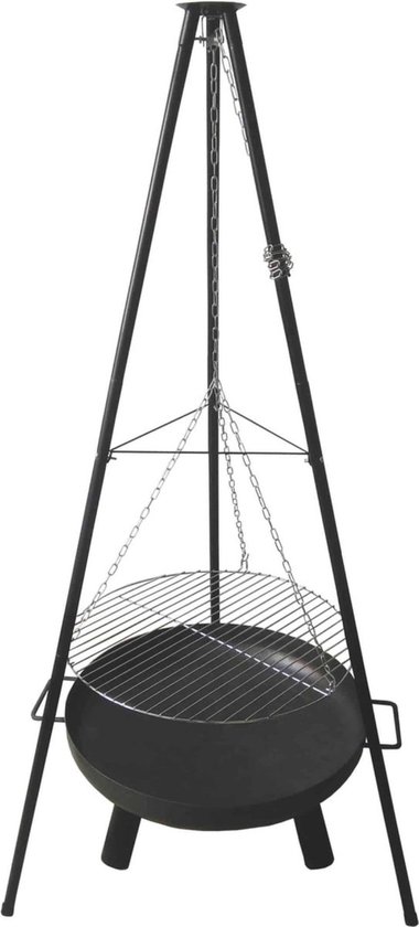 Muntel® Houtskool - Barbecue - Grill - Driepoot - 4 in 1 - Zwart - 65 x 180 cm van Muntel®