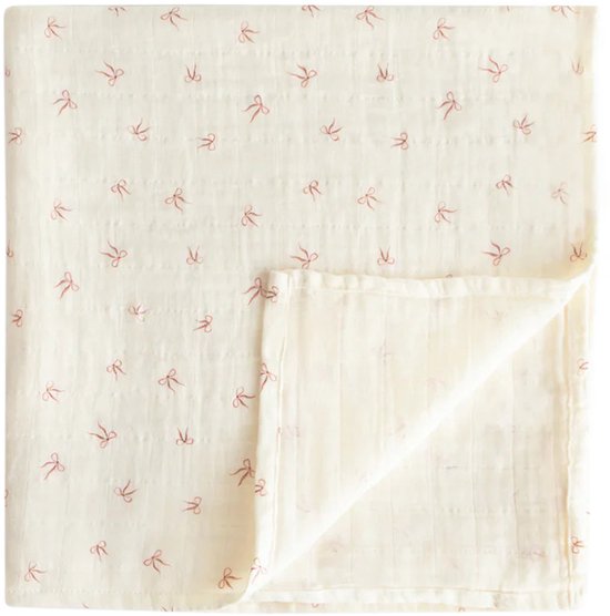 Mushie Swaddle - Bows - 120 x 120 cm van Mushie