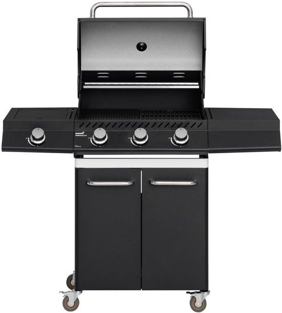 Mustang Gasbarbecue Knoxville 3+1 – met 3 Branders en Zijbrander – 12,8 kW | Gietijzeren Grillrooster