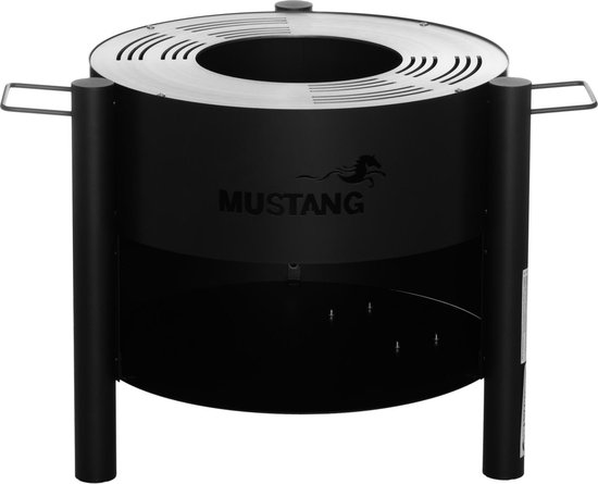 Mustang Outdoor tuinhaard barbecue Oakdale - Tuinhaard Barbecue - Barbecue - Zwart - 35.8 kg - Grilloppervlak diameter 60 cm van Mustang