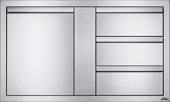 Napoleon grills - Inbouwdeur en drie laden combinatie groot (115x71...