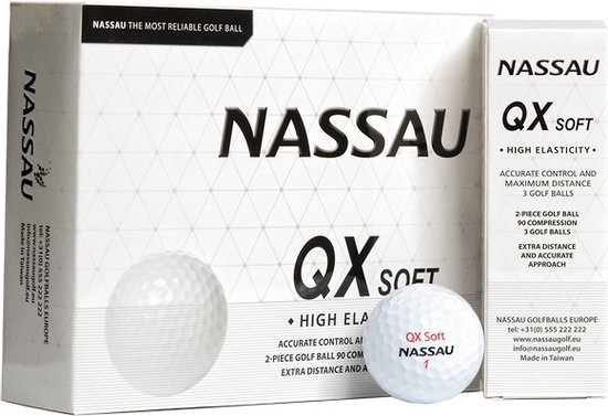 Nassau QX Soft - Golfballen - 12 stuks - Wit van Nassau