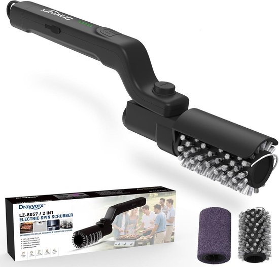 New Electric Grill Brush, Wireless Rechargeable BBQ Cleaning Brush, Carry Two Replacement Brushes, Waterproof Cleaning for BBQ Grills Outdoor Grills, Gift for Men and Dad van Merkloos