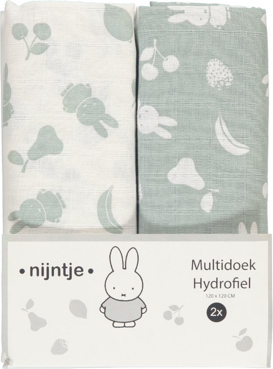 Nijntje - Hydrofiel Multidoek / Swaddle Fruit - Groen van Nijntje