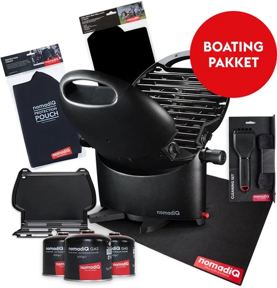 nomadiQ BOATING barbecue pakket - de ultieme gas barbecue inclusief accessoires voor op de boot van nomadiQ