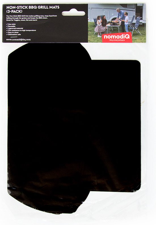 nomadiQ grilmatjes met anti-aanbaklaag (3 stuks) herbruikbaar van nomadiQ