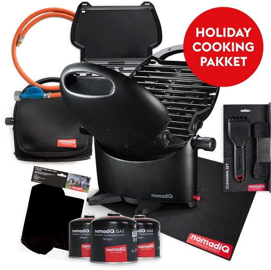 nomadiQ HOLIDAY barbecue pakket - de ultieme gas barbecue incl. accessoires voor vakantie met de boot, camper of caravan van NOMAD