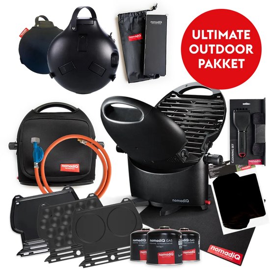 nomadiQ ULTIMATE OUTDOOR barbecue pakket - de ultieme gas barbecue incl. alle accessoires om overal te kunnen barbecuen van NOMAD