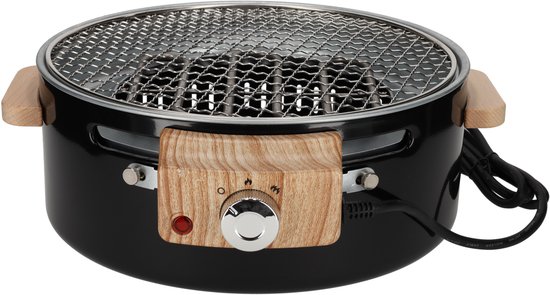Norländer Hybride Bbq Tafelbarbecue 35 X 35 X 13cm - Elektrisch of Houtskool - Zwart