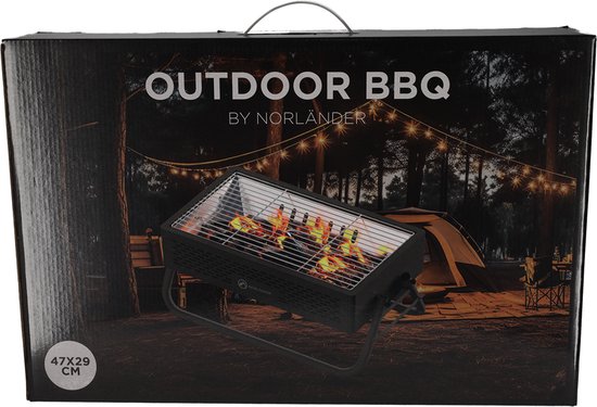 Norlander Outdoor BBQ met grill - 56 x 20 x 20 cm - Zwart van Norlander