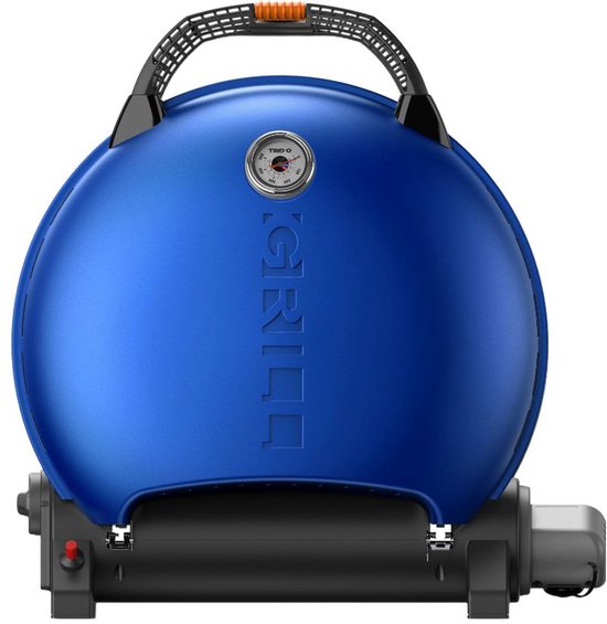 O-Grill 600 Blue - Draagbare Gas BBQ - Met Thermometer - Compact & Krachtig - Balkon / Camping - Blauw